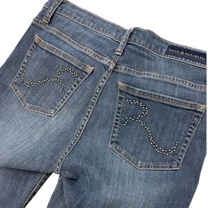 Rock & Republic Jeans Womens Size 10 Embellished Back Pockets Medium Wash Denim